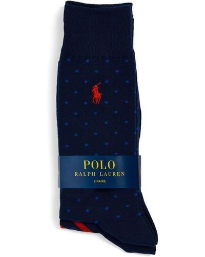 Polo Ralph Lauren Patterned Socks (pack Of 2) - Blue