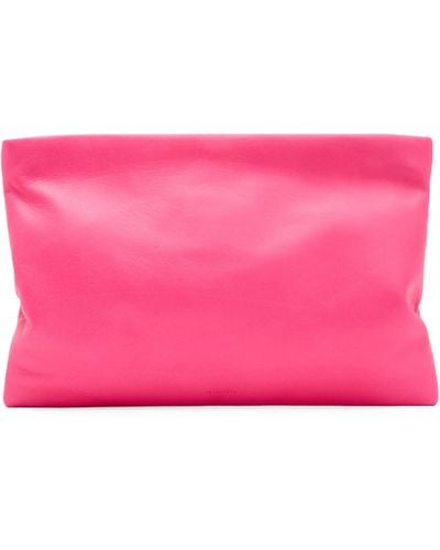 AllSaints Leather Bettina Clutch Bag - Pink