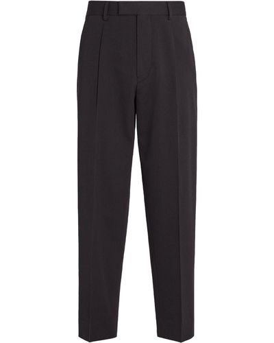 Zegna Cotton-wool Trousers - Blue