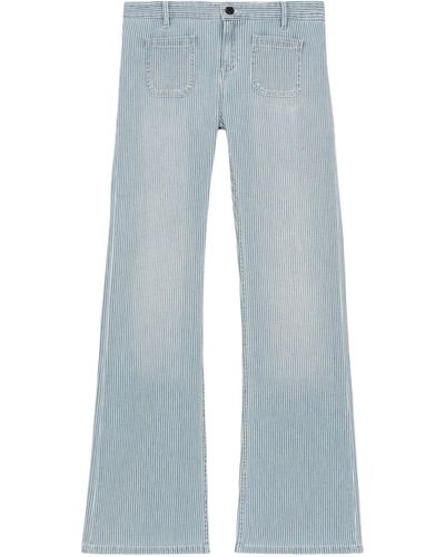 The Kooples Striped Low-rise Flared Jeans - Blue