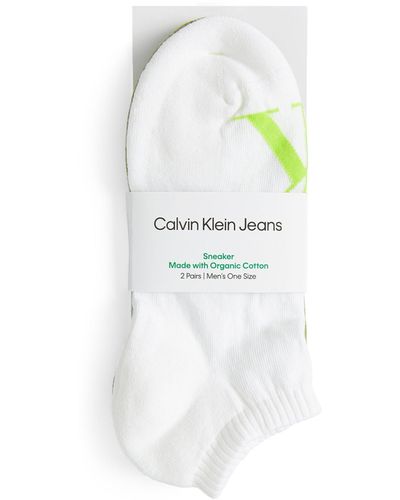 Calvin Klein Logo Trainer Socks (pack Of 2) - White