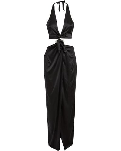 Louisa Ballou Buckle-detail Maxi Dress - Black