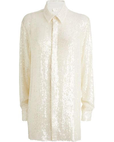 Delos Sequin-embellished Oversized Shirt - White