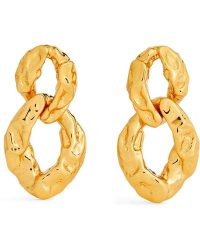Alexis Gold-plated Double-link Brut Earrings - Metallic