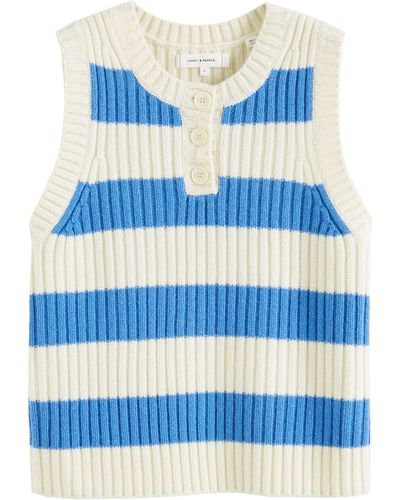 Chinti & Parker Wool-cashmere Sweater Vest - Blue