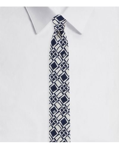 Dolce & Gabbana Silk Patterned Tie - White