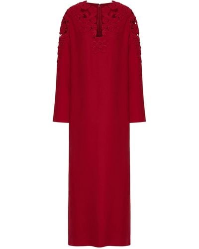 Valentino Garavani Silk Hibiscus-detail Maxi Dress - Red