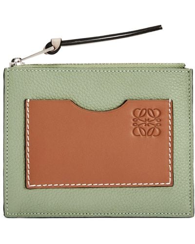 Loewe Leather Coin Card Holder - Green