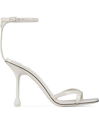 Jimmy Choo Ixia 95 Patent Leather Heeled Sandals - White