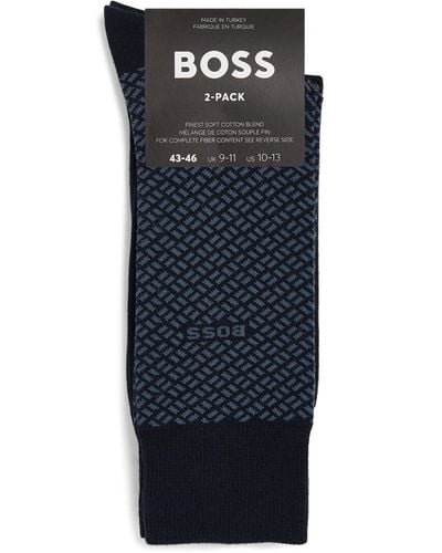BOSS Mini Cube Socks (pack Of 2) - Blue