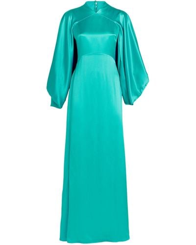 ROKSANDA Silk Colline Maxi Dress - Blue