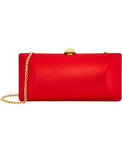 Rodo Silk Satin Clutch Bag - Red