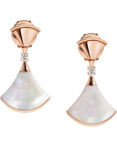 BVLGARI Rose Gold, Diamond And Mother-of-pearl Divas' Dream Earrings - Multicolor