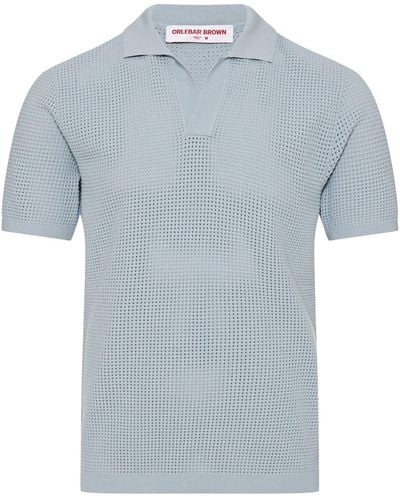 Orlebar Brown Knitted Roddy Polo Shirt - Blue