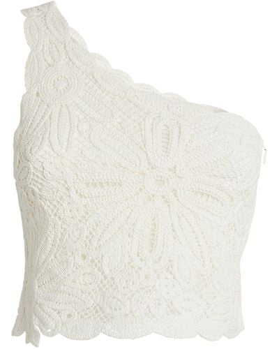 Maje Crocheted One-shoulder Top - White