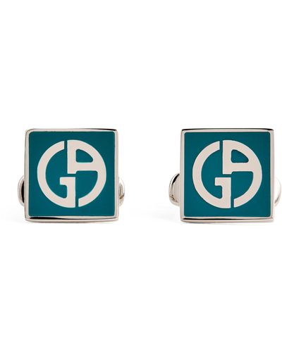 Sterling silver cufflinks with GA logo