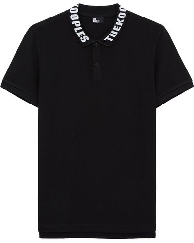 The Kooples Cotton Logo Polo Shirt - Black