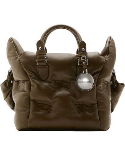 Burberry Padded Leather Shield Tote Bag - Brown
