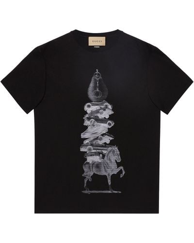 Gucci X Ed Davis Horse Print T-shirt - Black