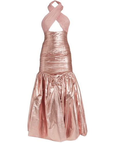 Sandra Mansour Metallic For A Night Gown - Pink