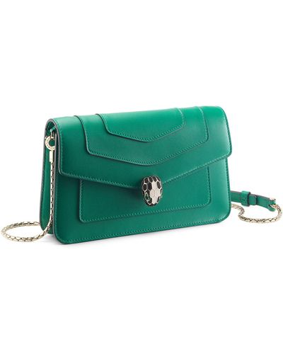 BVLGARI Serpenti Forever Chain Wallet - Green