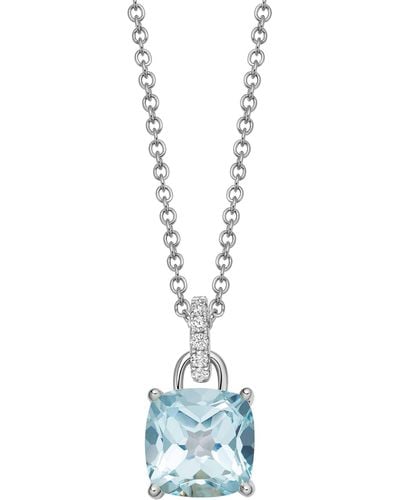 Kiki McDonough White Gold, Diamond And Blue Topaz Kiki Classics Necklace - Metallic