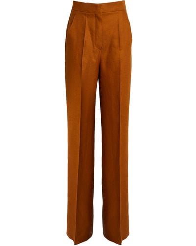 Max Mara Linen Tailored Pants - Brown