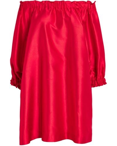 Max Mara Silk-cotton Lepre Mini Dress - Red