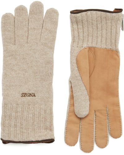 Zegna Oasi Cashmere Gloves - Natural