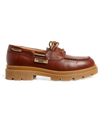 Weekend by Maxmara Leather Moccasin Loafers - Brown
