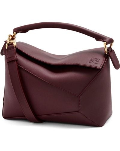 Loewe Small Leather Puzzle Edge Top-handle Bag - Purple
