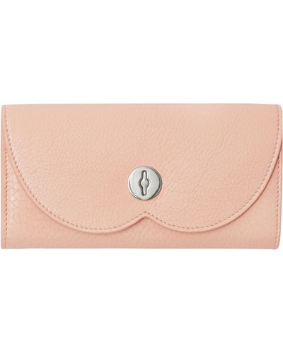 Burberry Leather Chess Continental Wallet - Pink