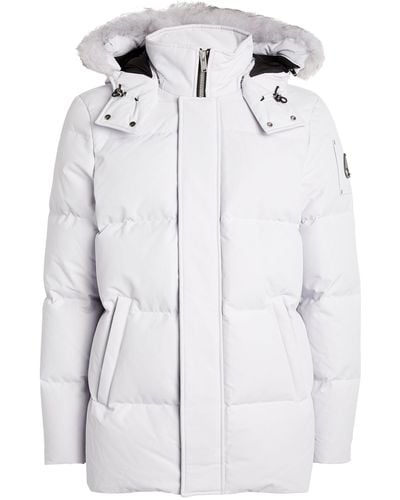 Moose Knuckles Shearling-trim 3q Cloud Puffer Jacket - White