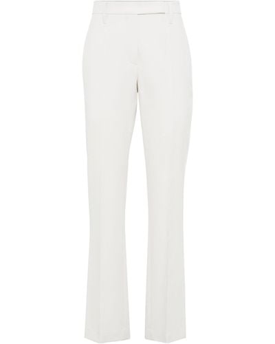 Brunello Cucinelli Stretch-cotton Trousers - White