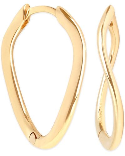 Astrid & Miyu Yellow Gold Infinity Hoop Earrings - Metallic