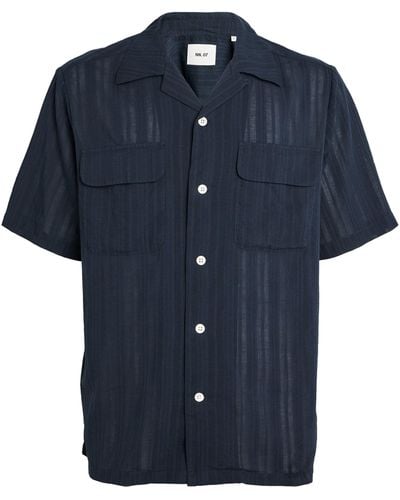 NN07 Striped Short-sleeve Shirt - Blue