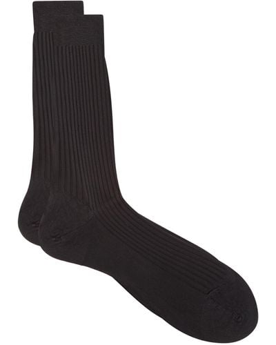 Pantherella Silk Baffin Socks - Black