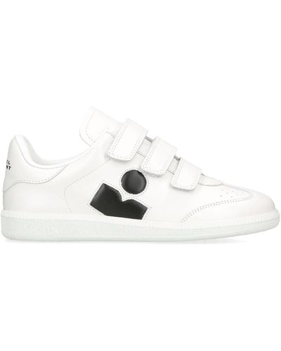Isabel Marant Leather Beth Logo Sneakers - White