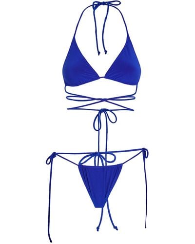 Norma Kamali Criss Cross Bikini - Blue