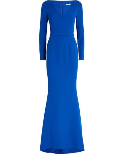 Safiyaa Auria Crêpe Gown - Blue