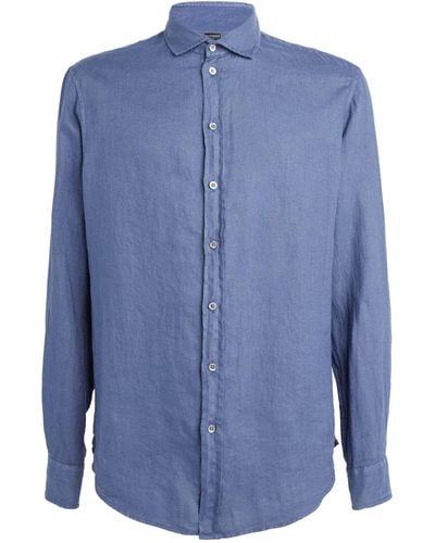 Emporio Armani Linen Shirt - Blue
