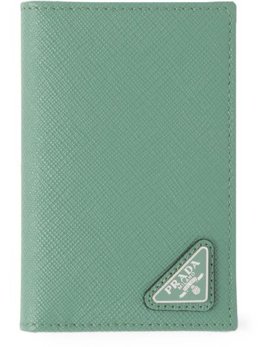 Prada Saffiano Leather Bifold Wallet - Green