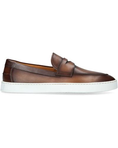 Magnanni Leather Cowes Penny Sneakers - Brown