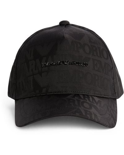 Emporio Armani Jacquard Logo Baseball Cap - Black