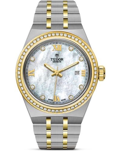 Tudor Royal Stainless Steel, Rose Gold And Diamond Watch 28mm - Metallic