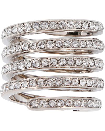 AMINA MUADDI Crystal-embellished Vittoria Ring - White
