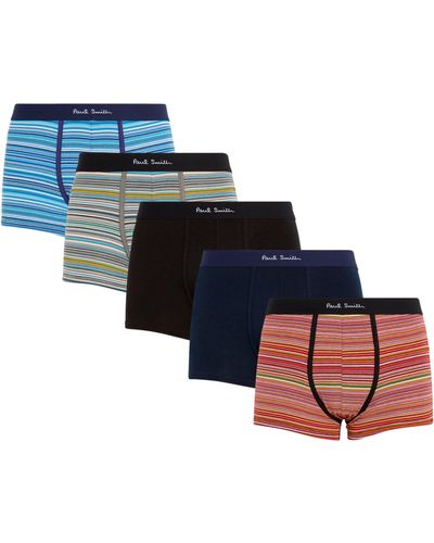 Paul Smith Signature Stripe Trunks (pack Of 5) - Blue