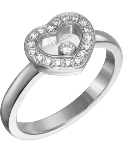Chopard White Gold Happy Diamonds Icons Heart Ring - Metallic