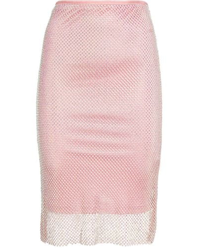 Sportmax Fishnet Crystal-embellished Zinnia Skirt - Pink