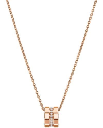 Chopard Rose Gold And Diamond Ice Cube Necklace - Metallic